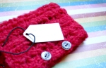 Hand knit lace rib scarflette